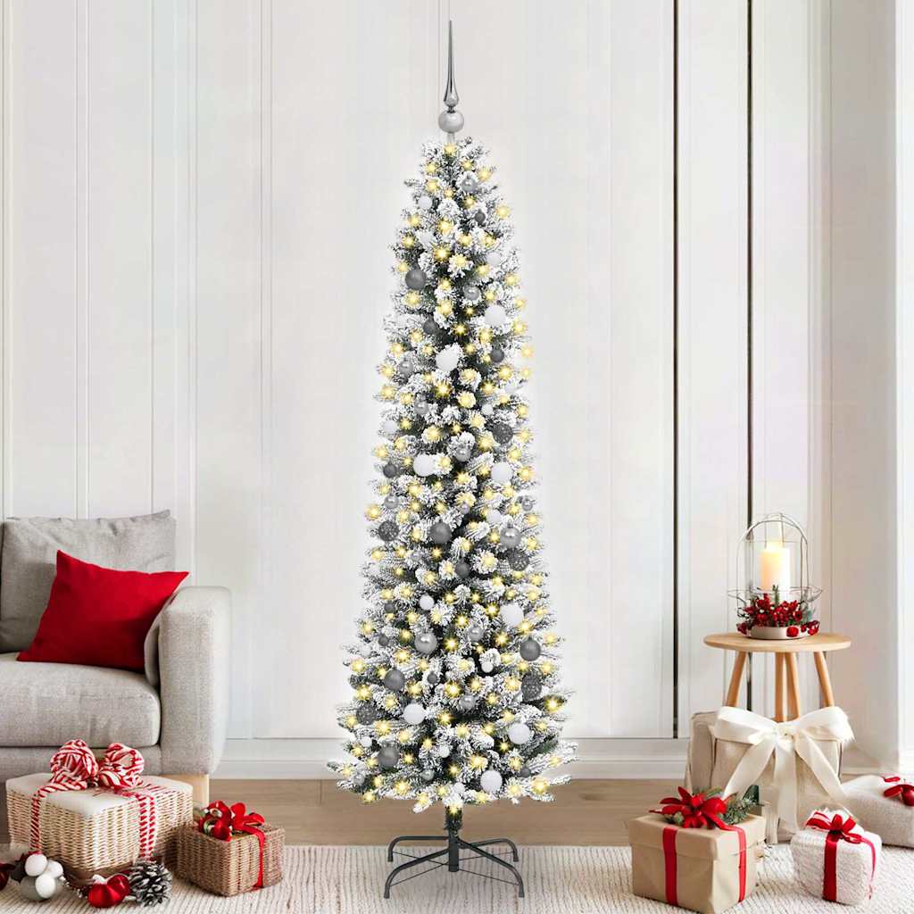 Sapin de Noël artificiel Blanc 210 cm PVC, métal et plastique - XIOS