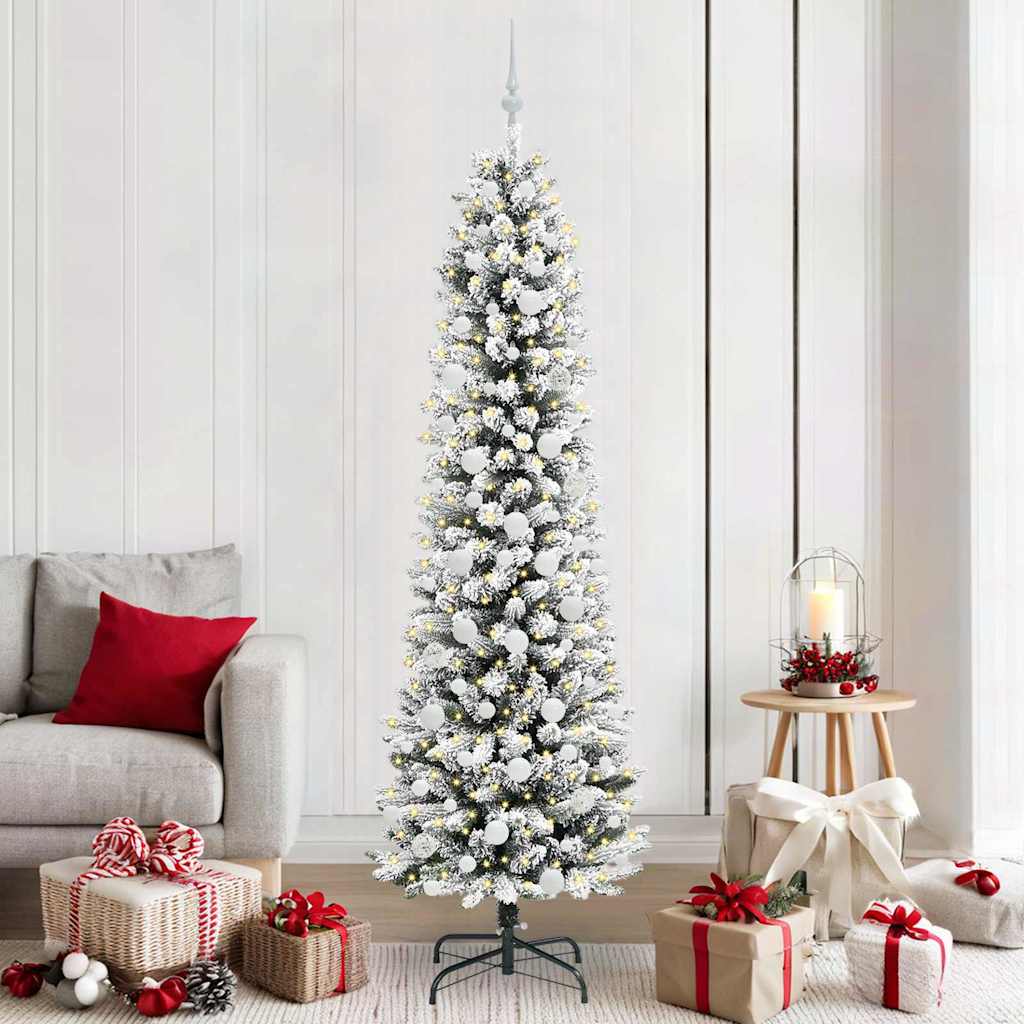 Sapin de Noël artificiel Blanc 210 cm PVC, métal et plastique - XIOS