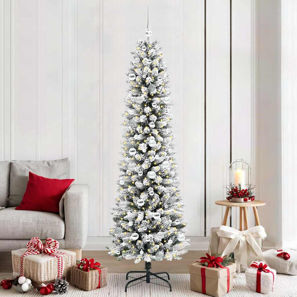 Sapin de Noël artificiel avec 300 LED Vert et blanc 210 cm - XIOS