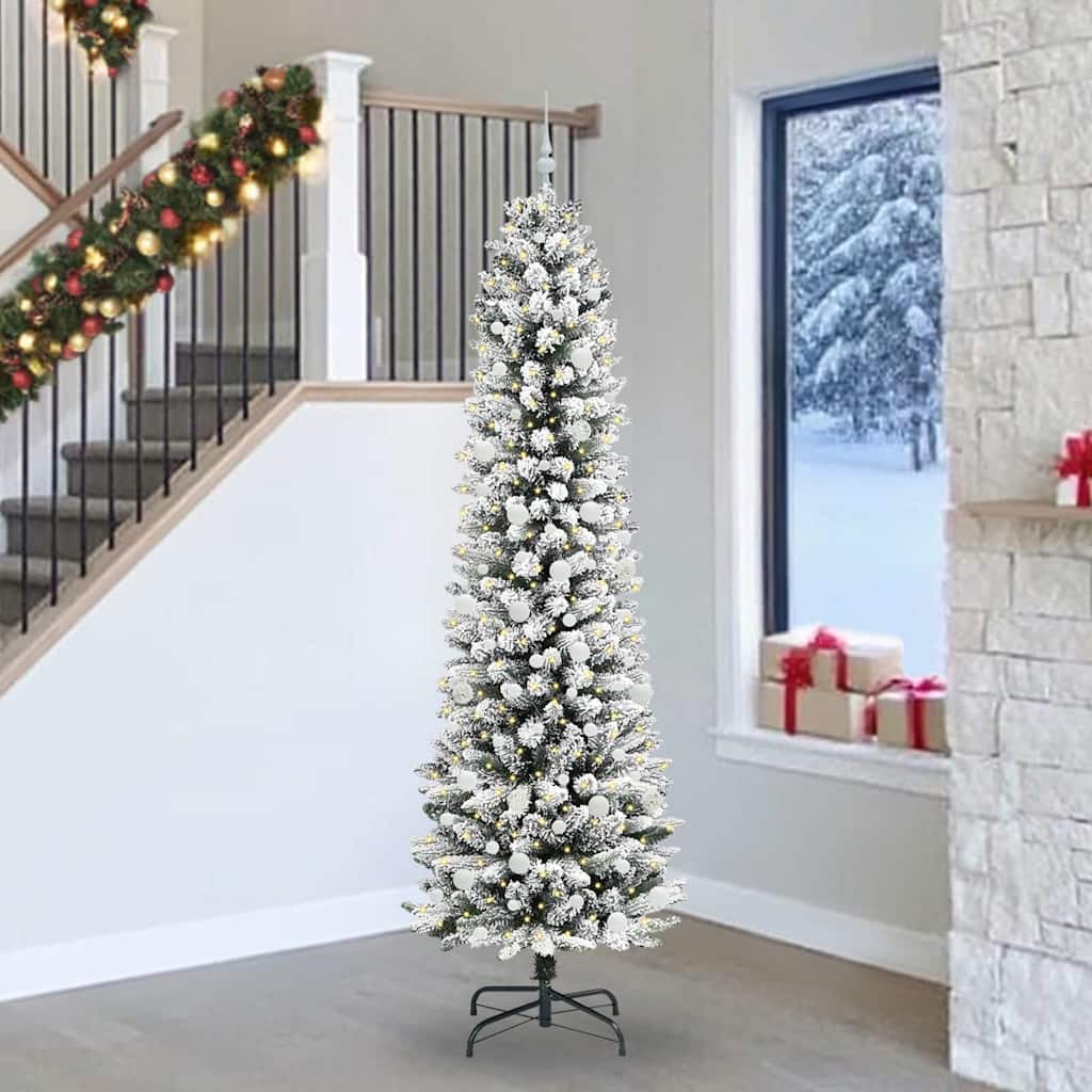 Sapin de Noël artificiel Blanc 240 cm PVC, métal et plastique - XIOS