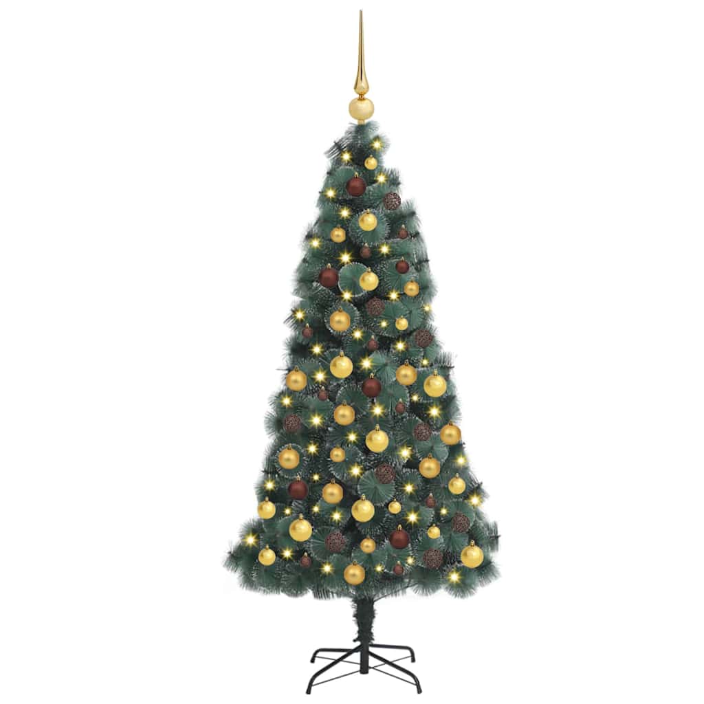 Arbre de Noël artificiel pré-éclairé avec ensemble de boules
