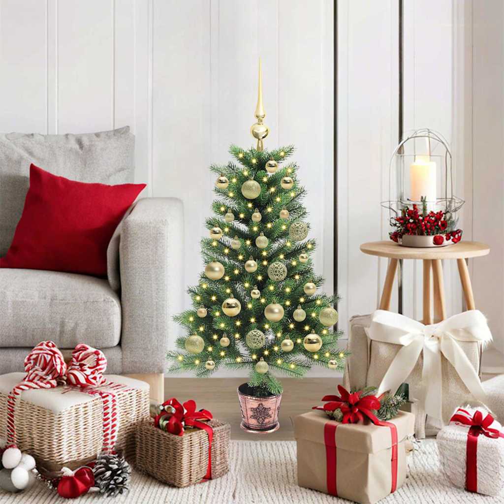 Sapin de Noël avec 150 LED avec support Vert 90 cm PE - XIOS
