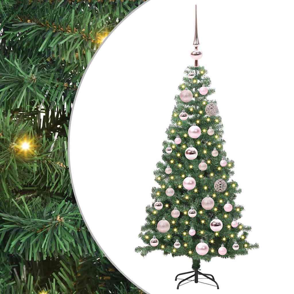 Sapin de Noël avec 150 LED avec support Vert 120 cm PVC - XIOS