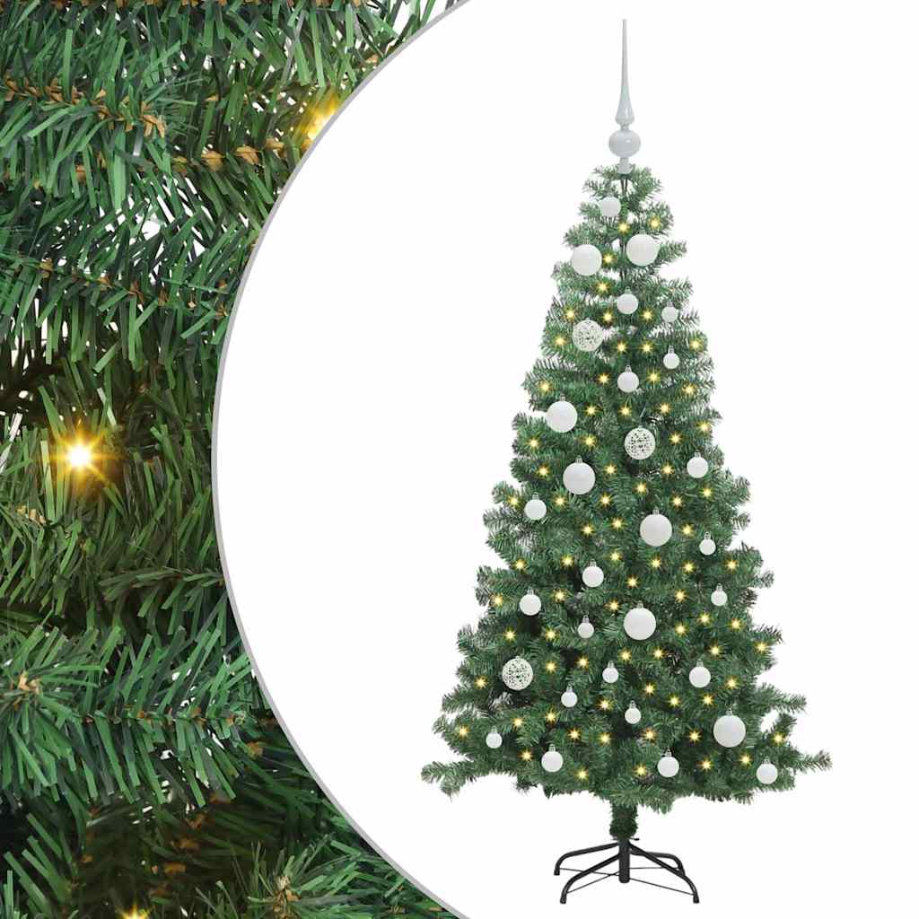 Sapin de Noël avec 150 LED avec support Vert 120 cm PVC - XIOS