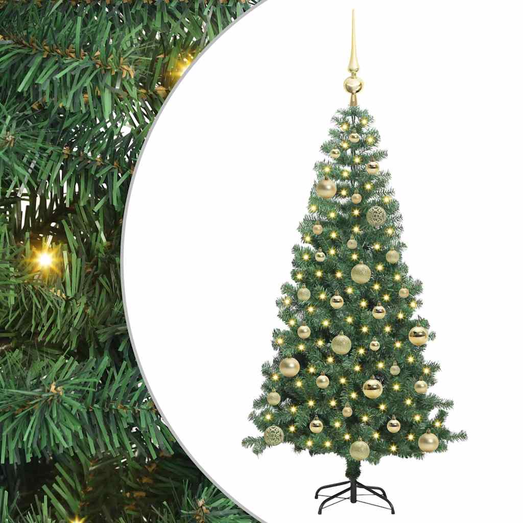 Sapin de Noël avec 150 LED avec support Vert 120 cm PVC - XIOS