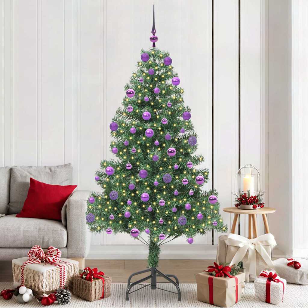 Sapin de Noël avec 300 LED avec support Vert 210 cm PVC - XIOS