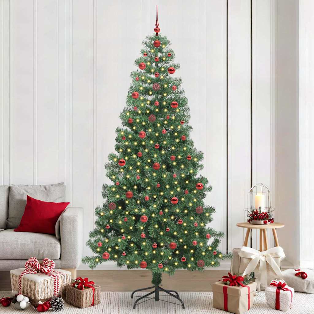 Sapin de Noël avec 300 LED avec support Vert 240 cm PVC - XIOS