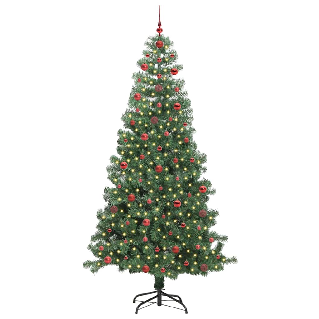 Sapin de Noël avec 300 LED avec support Vert 240 cm PVC - XIOS