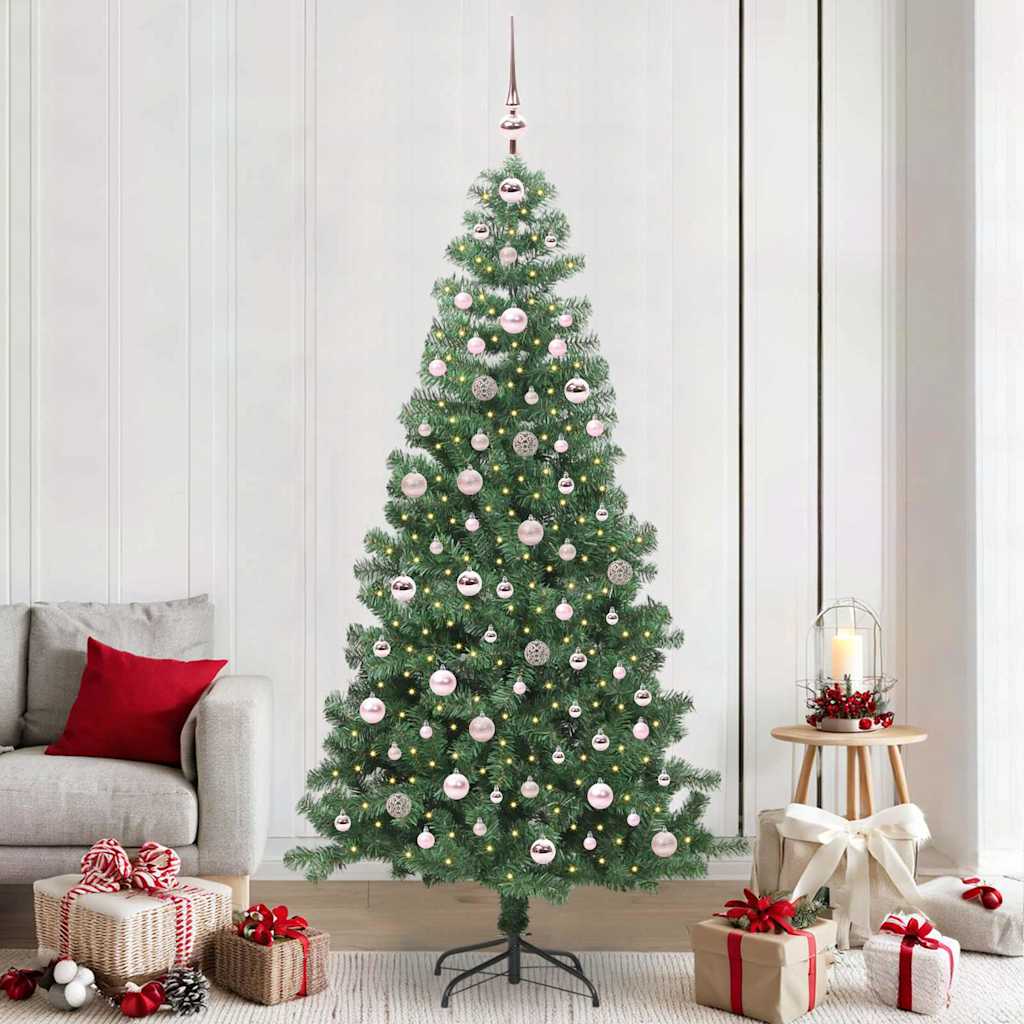 Sapin de Noël avec 300 LED avec support Vert 240 cm PVC - XIOS