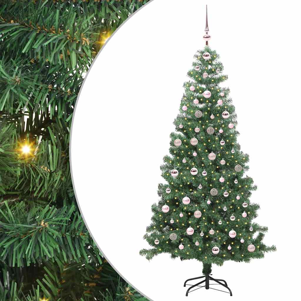 Sapin de Noël avec 300 LED avec support Vert 240 cm PVC - XIOS