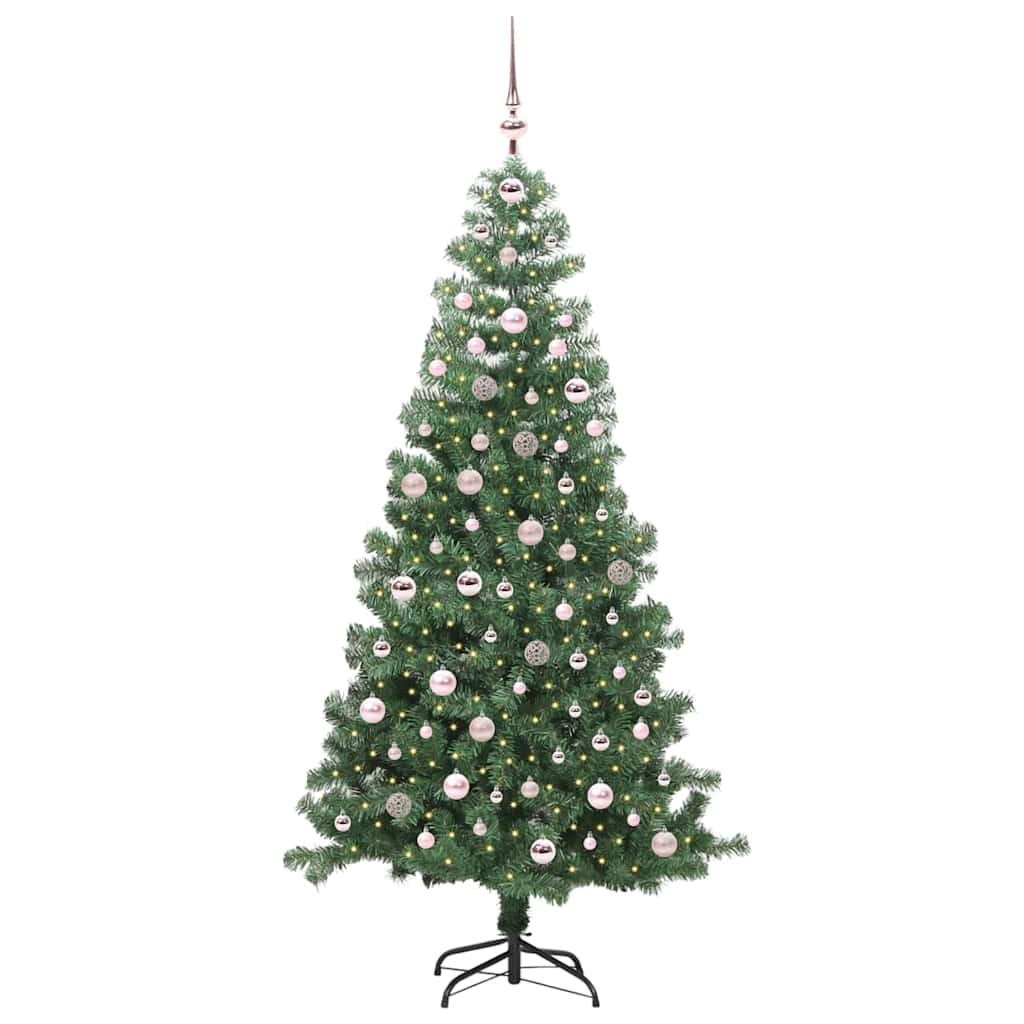 Sapin de Noël avec 300 LED avec support Vert 240 cm PVC - XIOS