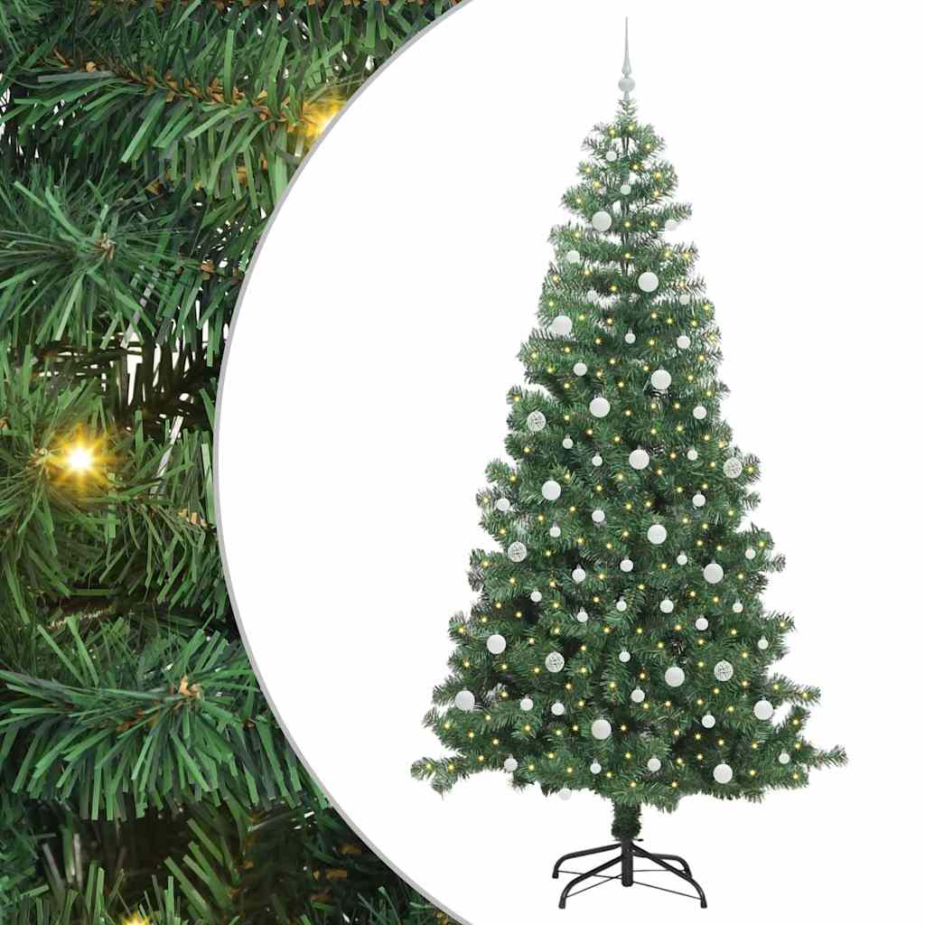 Sapin de Noël avec 300 LED avec support Vert 240 cm PVC - XIOS