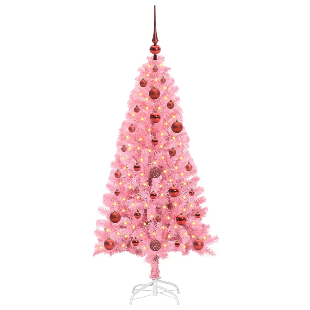 Sapin de Noël avec 150 LED avec support Rose 120 cm PVC - XIOS