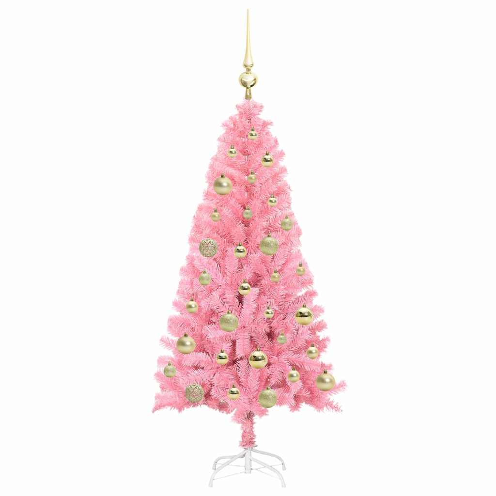 Sapin de Noël avec 150 LED avec support Rose 120 cm PVC - XIOS