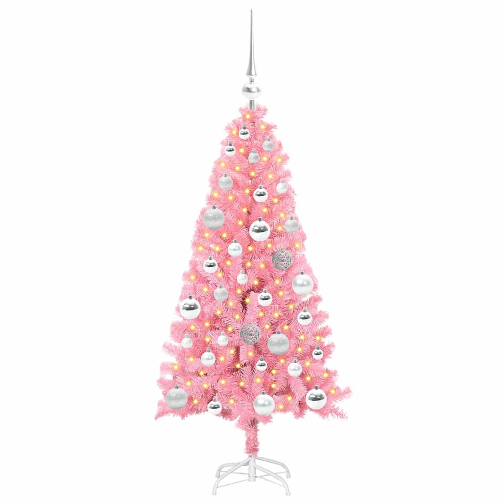 Sapin de Noël avec 150 LED avec support Rose 120 cm PVC - XIOS
