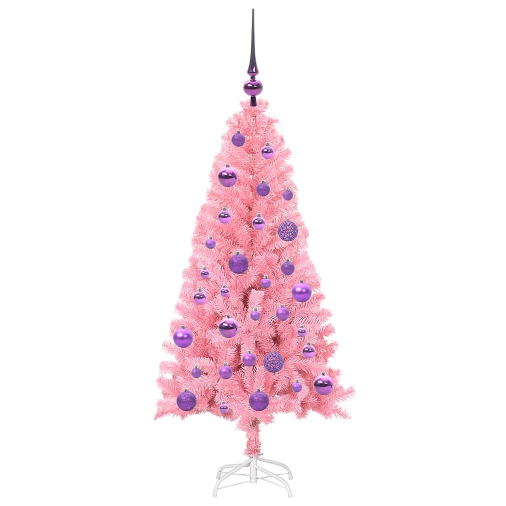 Sapin de Noël avec 150 LED avec support Rose 120 cm PVC - XIOS
