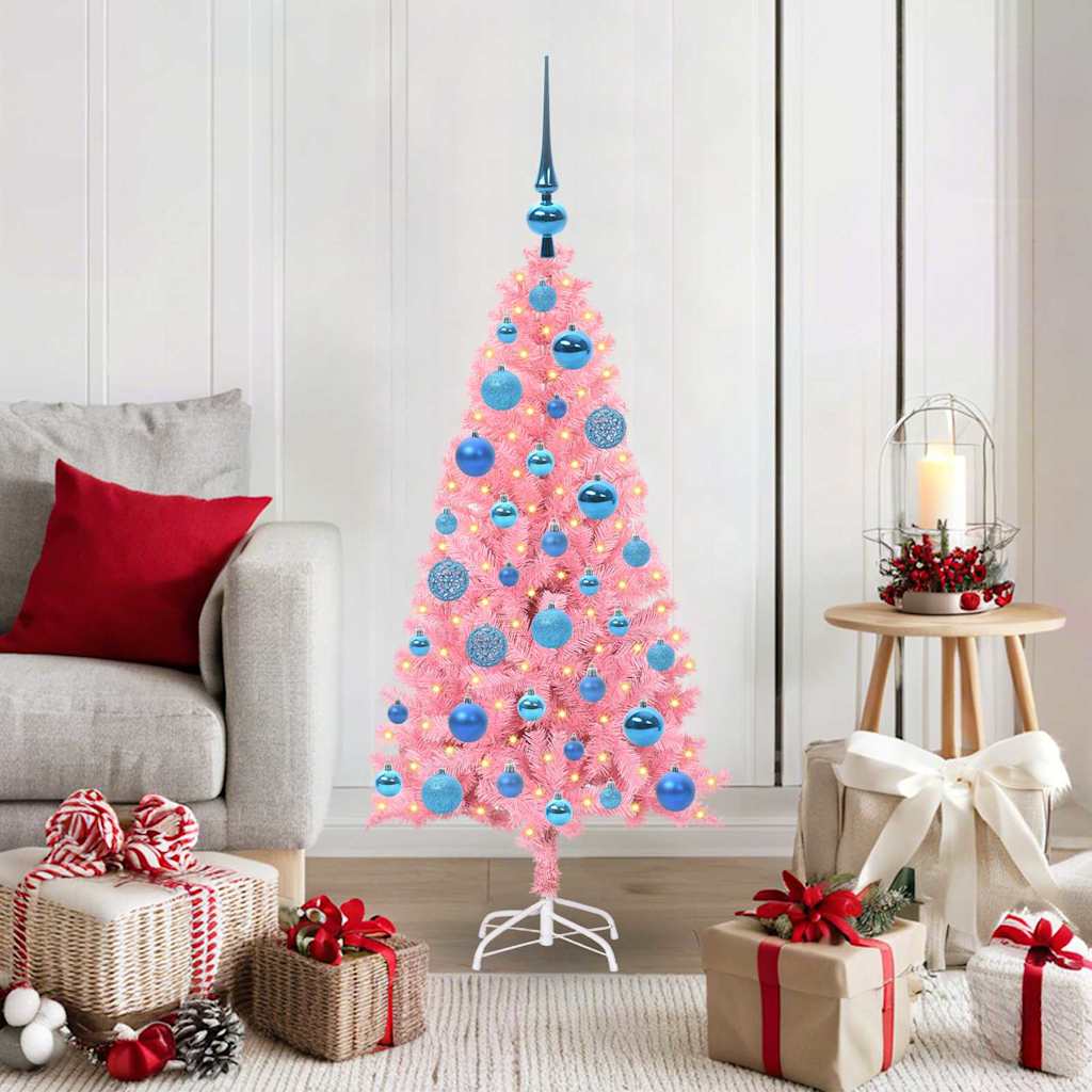 Sapin de Noël avec 150 LED avec support Rose 120 cm PVC - XIOS