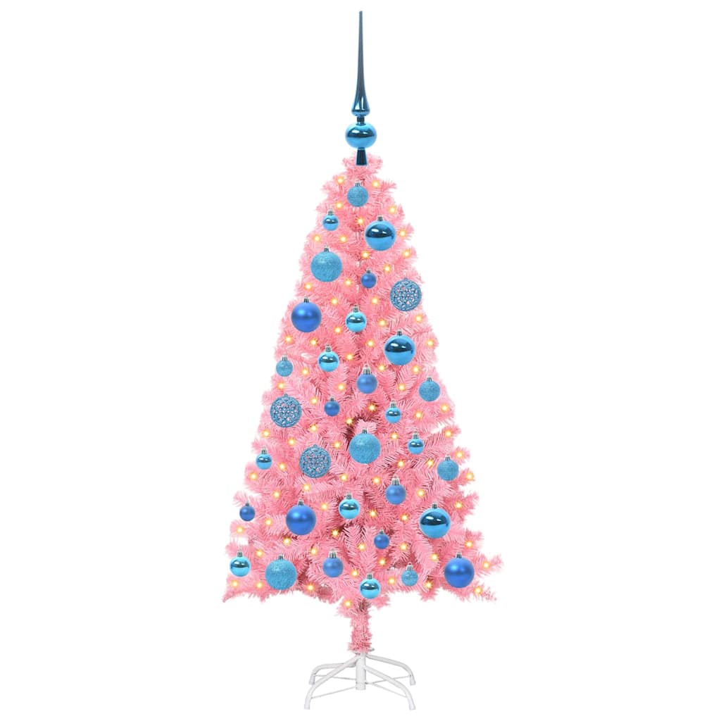 Sapin de Noël avec 150 LED avec support Rose 120 cm PVC - XIOS