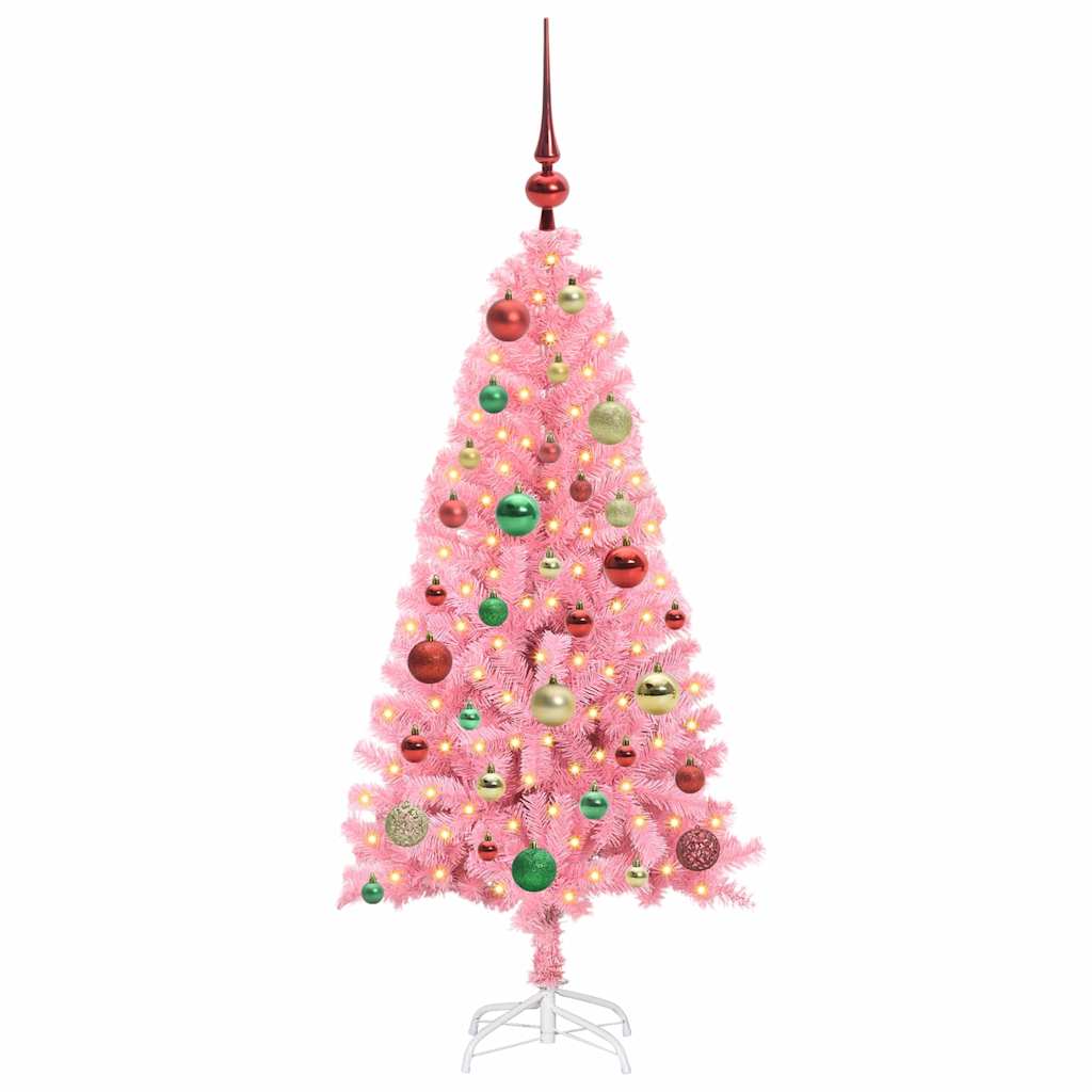 Sapin de Noël avec 150 LED avec support Rose 120 cm PVC - XIOS