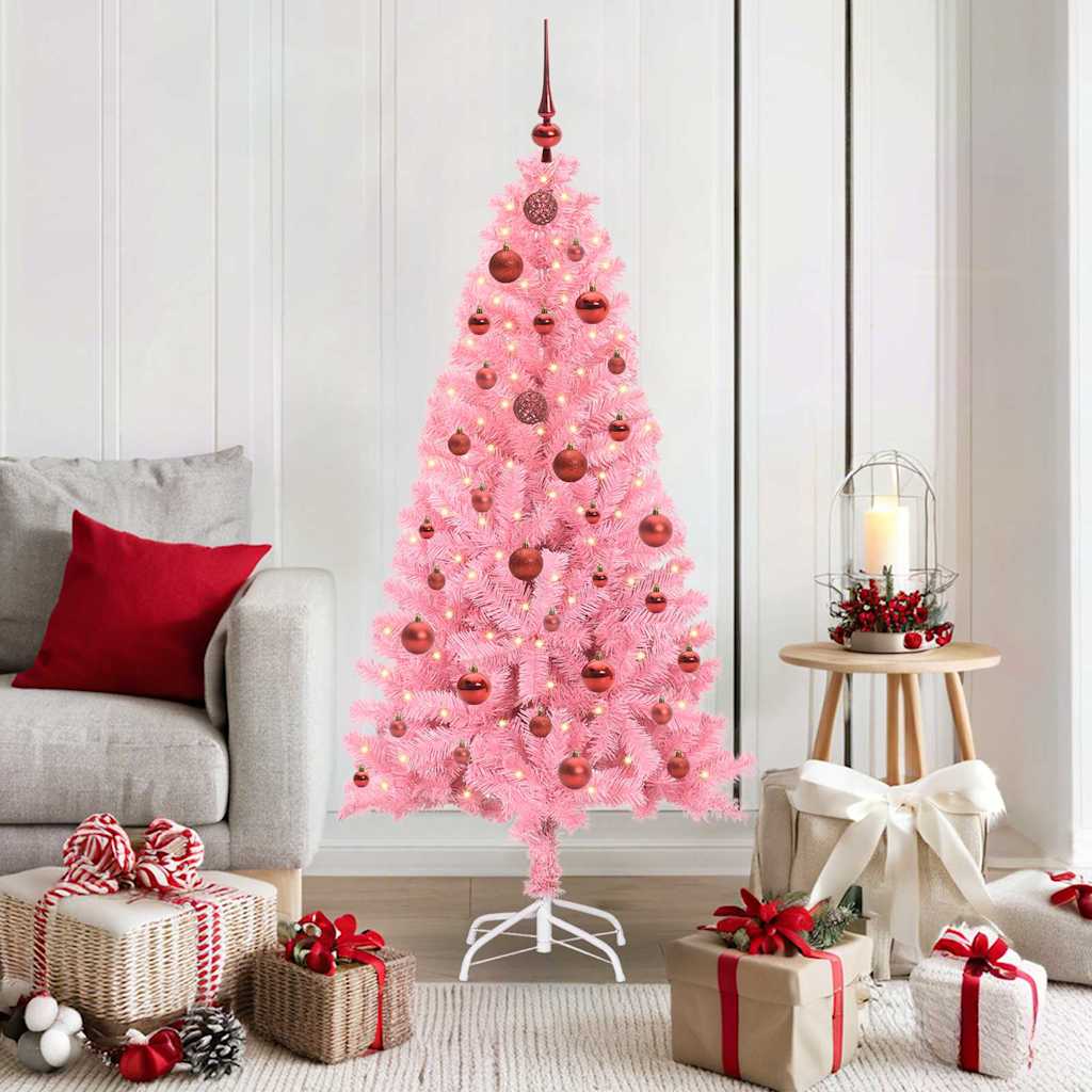 Sapin de Noël avec 150 LED avec support Rose 150 cm PVC - XIOS