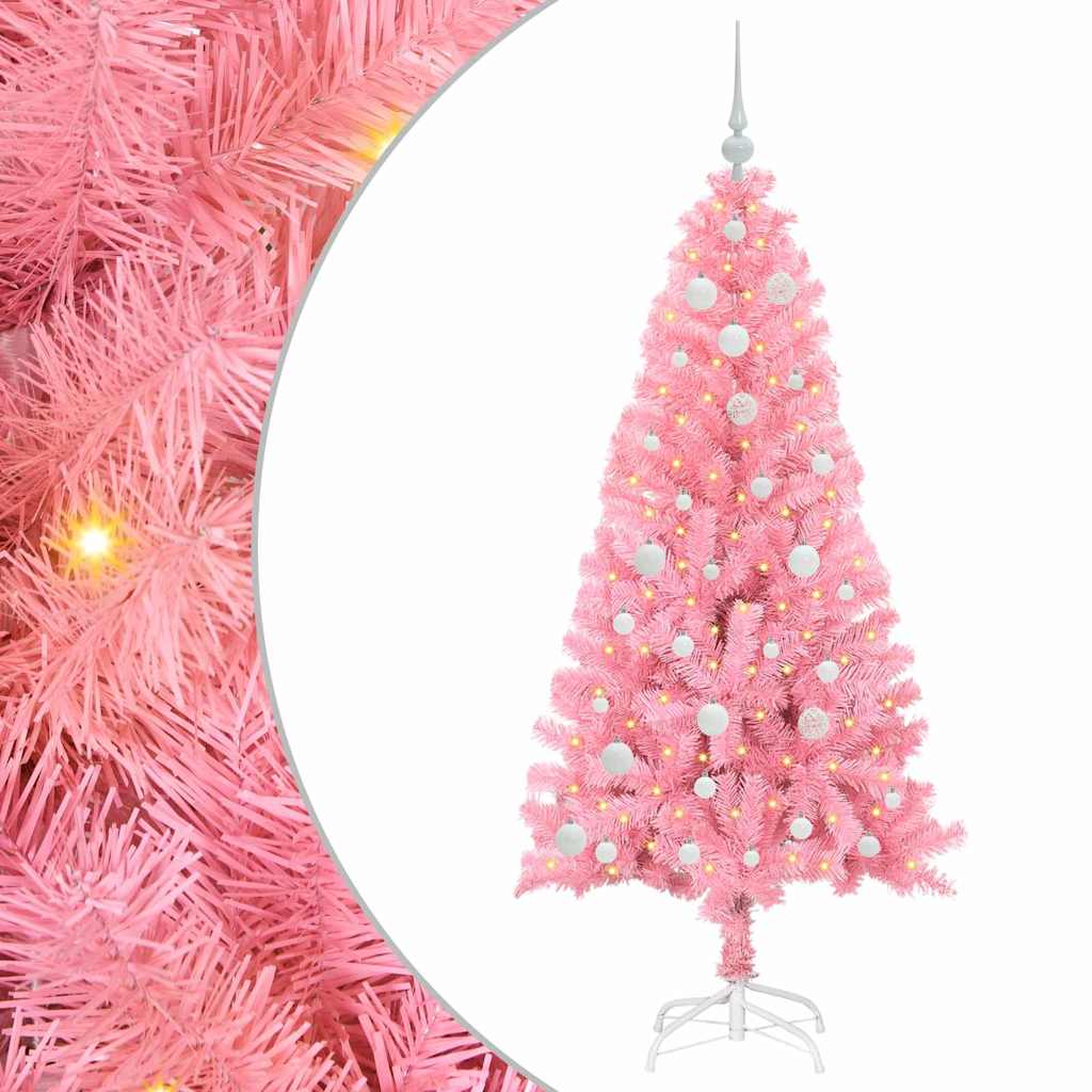 Sapin de Noël avec 150 LED avec support Rose 150 cm PVC - XIOS