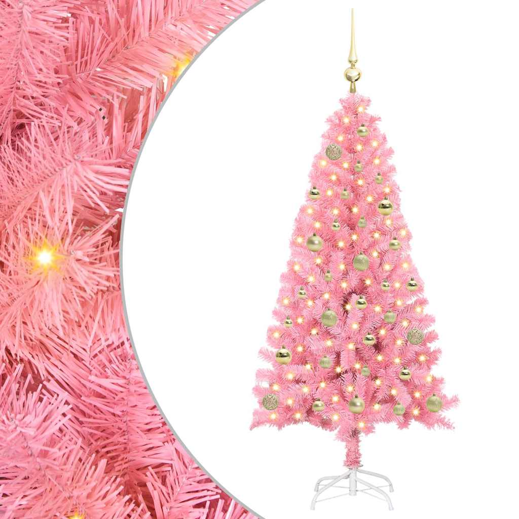 Sapin de Noël avec 150 LED avec support Rose 150 cm PVC - XIOS