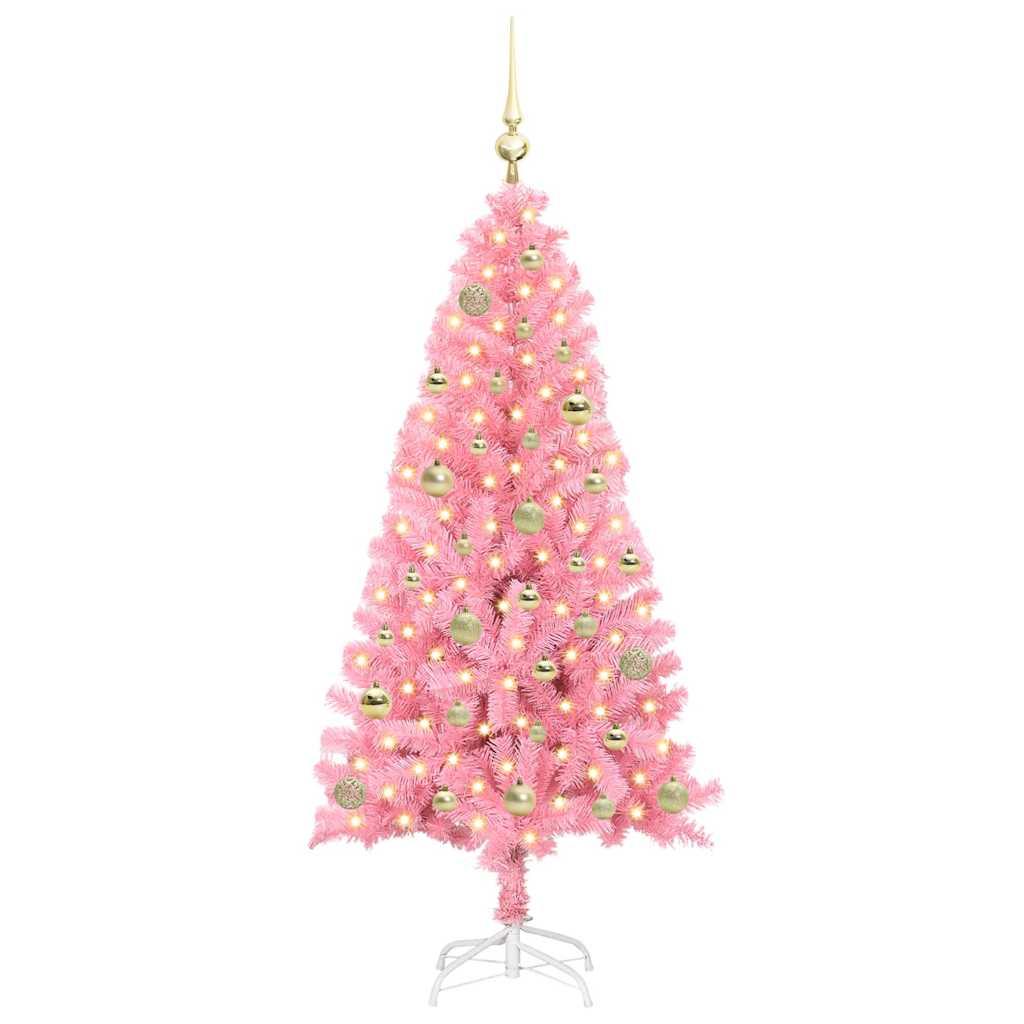 Sapin de Noël avec 150 LED avec support Rose 150 cm PVC - XIOS
