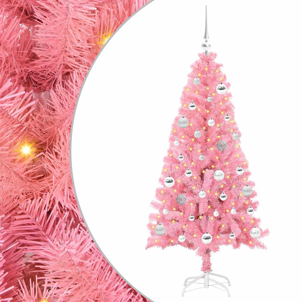 Sapin de Noël avec 150 LED avec support Rose 150 cm PVC - XIOS
