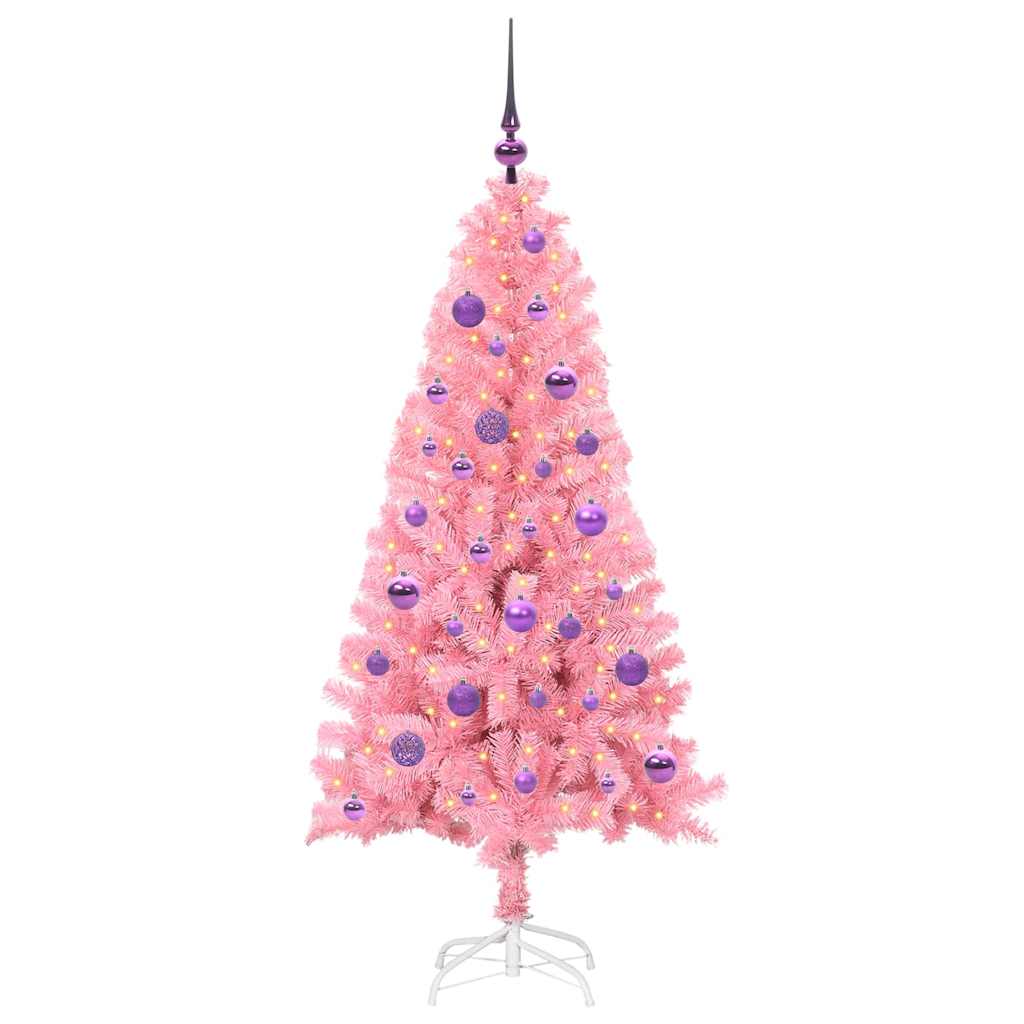 Sapin de Noël avec 150 LED avec support Rose 150 cm PVC - XIOS