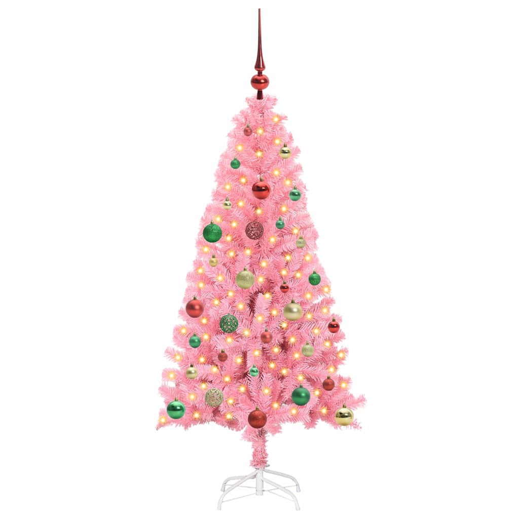 Sapin de Noël avec 150 LED avec support Rose 150 cm PVC - XIOS