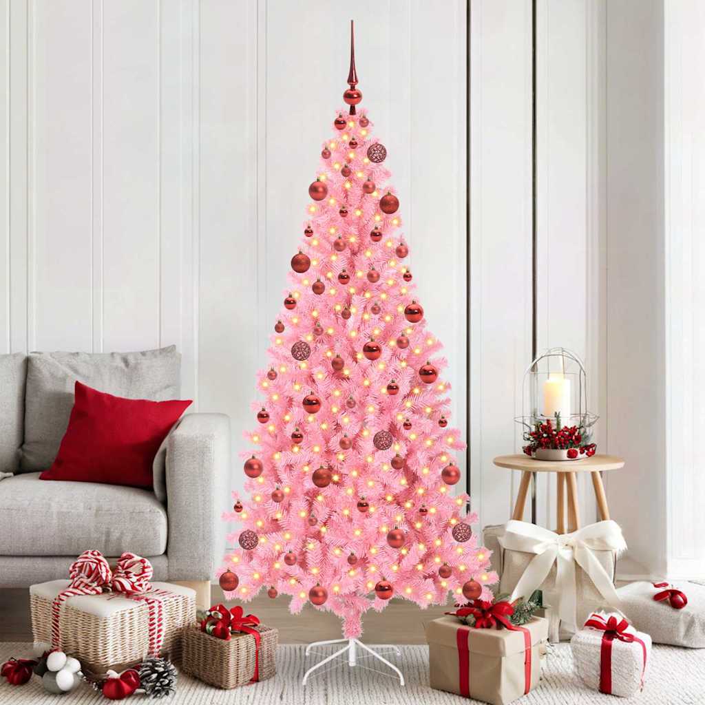 Sapin de Noël avec 300 LED avec support Rose 180 cm PVC - XIOS