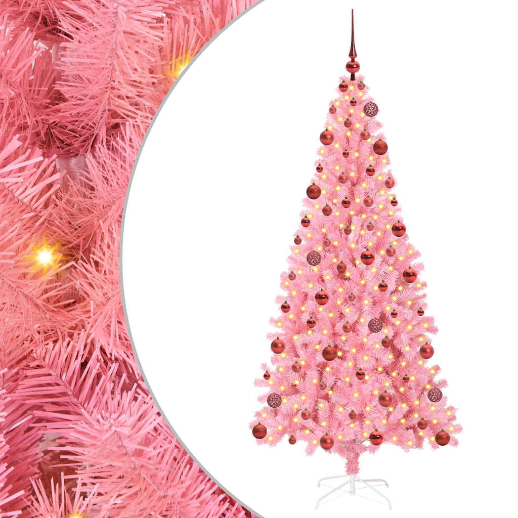 Sapin de Noël avec 300 LED avec support Rose 180 cm PVC - XIOS