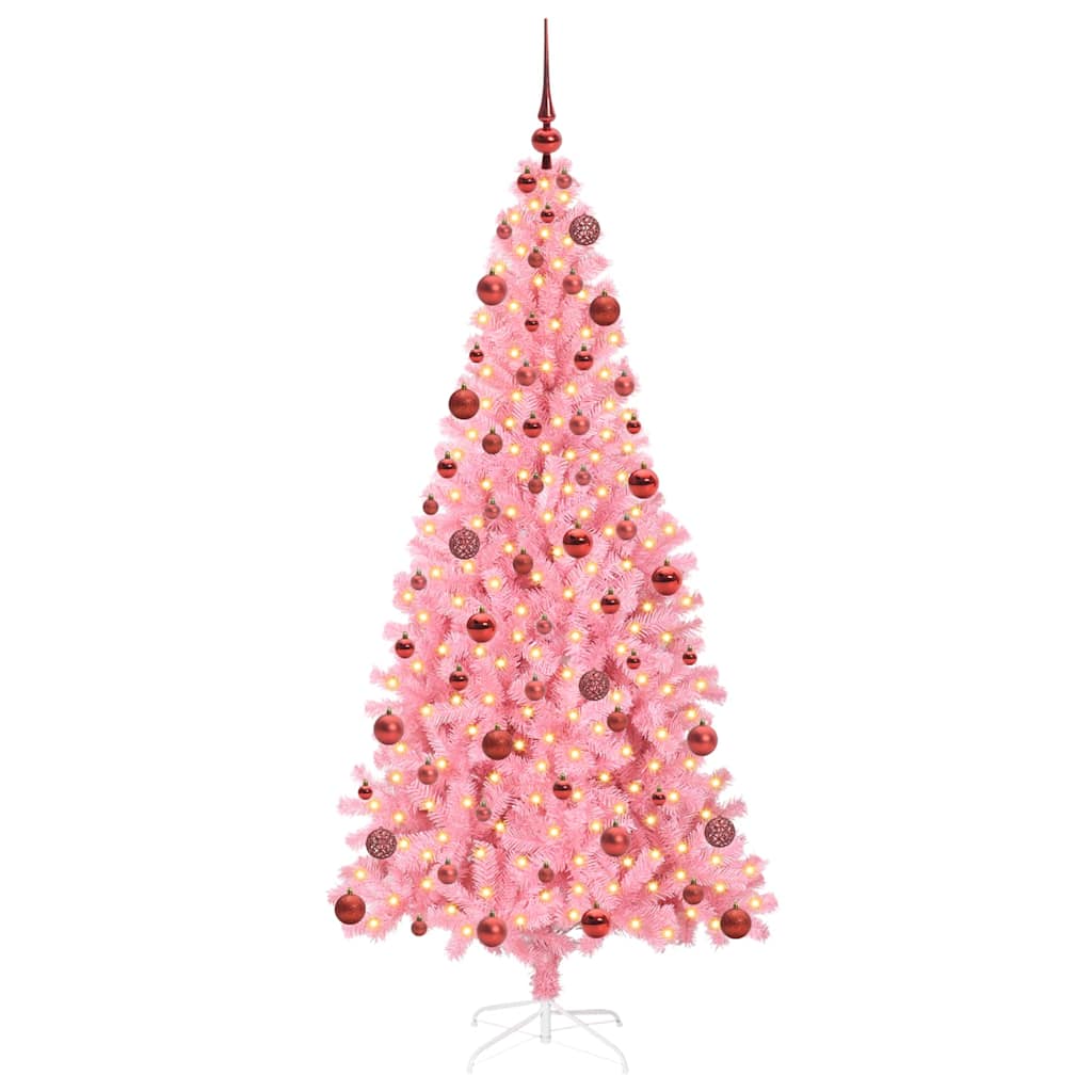 Sapin de Noël avec 300 LED avec support Rose 180 cm PVC - XIOS