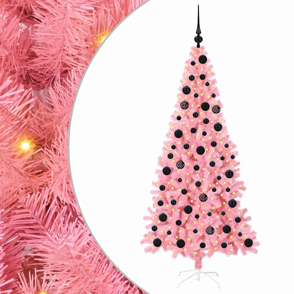 Sapin de Noël avec 300 LED avec support Rose 180 cm PVC - XIOS
