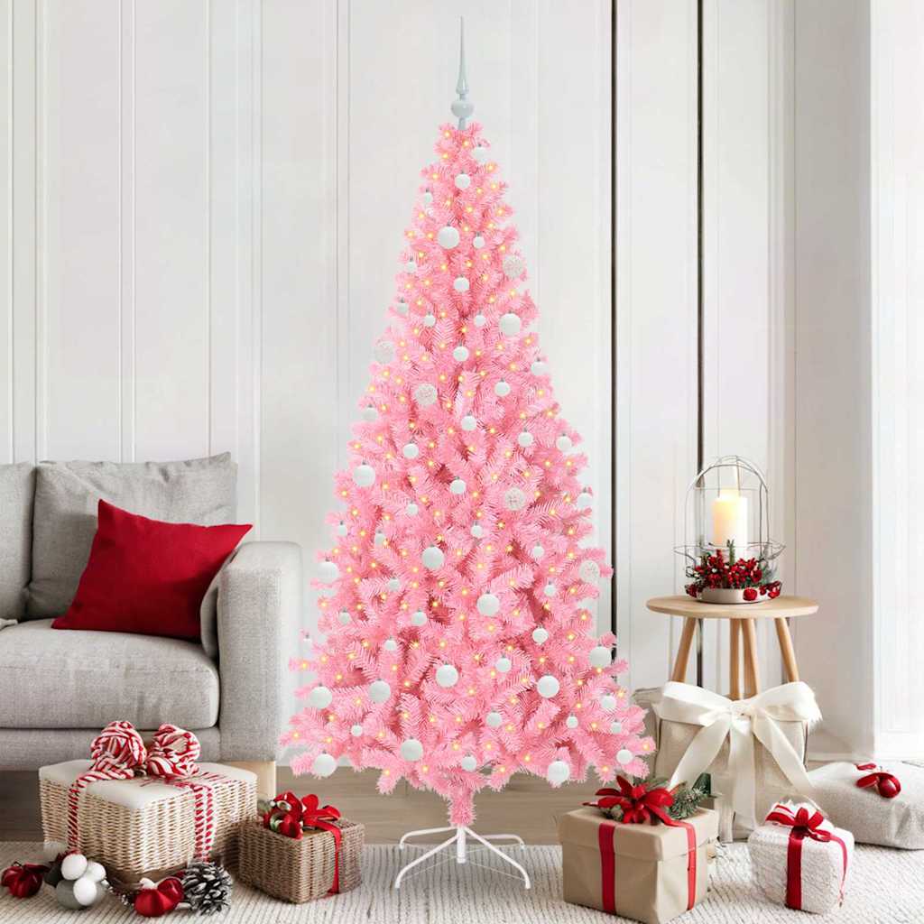 Sapin de Noël avec 300 LED avec support Rose 180 cm PVC - XIOS