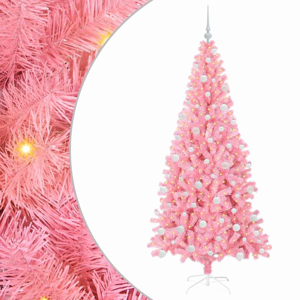 Sapin de Noël avec 300 LED avec support Rose 180 cm PVC - XIOS