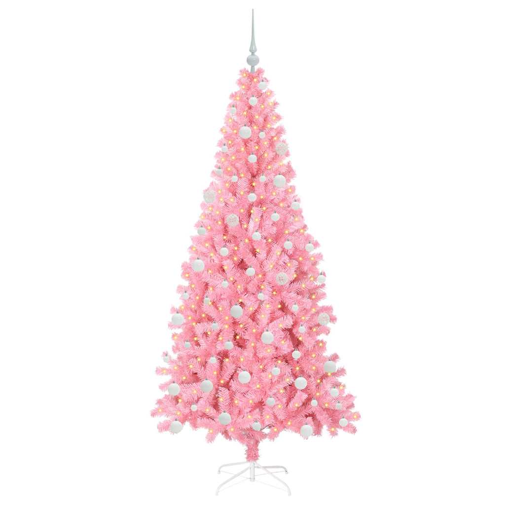 Sapin de Noël avec 300 LED avec support Rose 180 cm PVC - XIOS