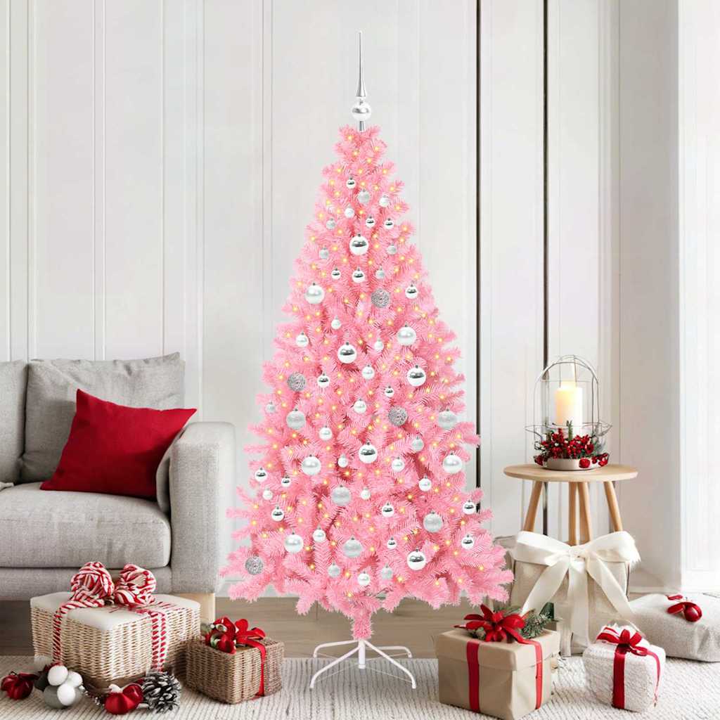 Sapin de Noël avec 300 LED avec support Rose 180 cm PVC - XIOS