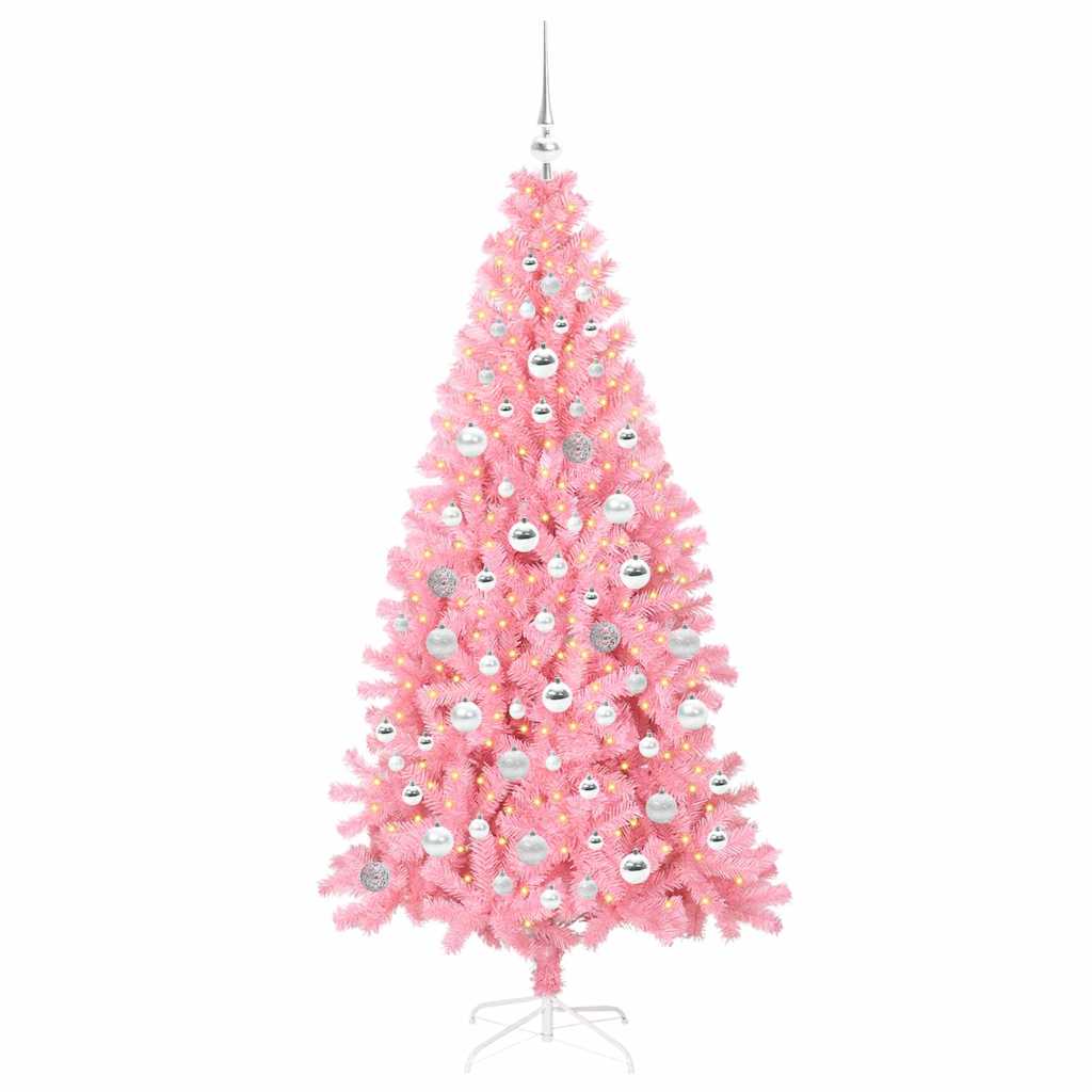 Sapin de Noël avec 300 LED avec support Rose 180 cm PVC - XIOS