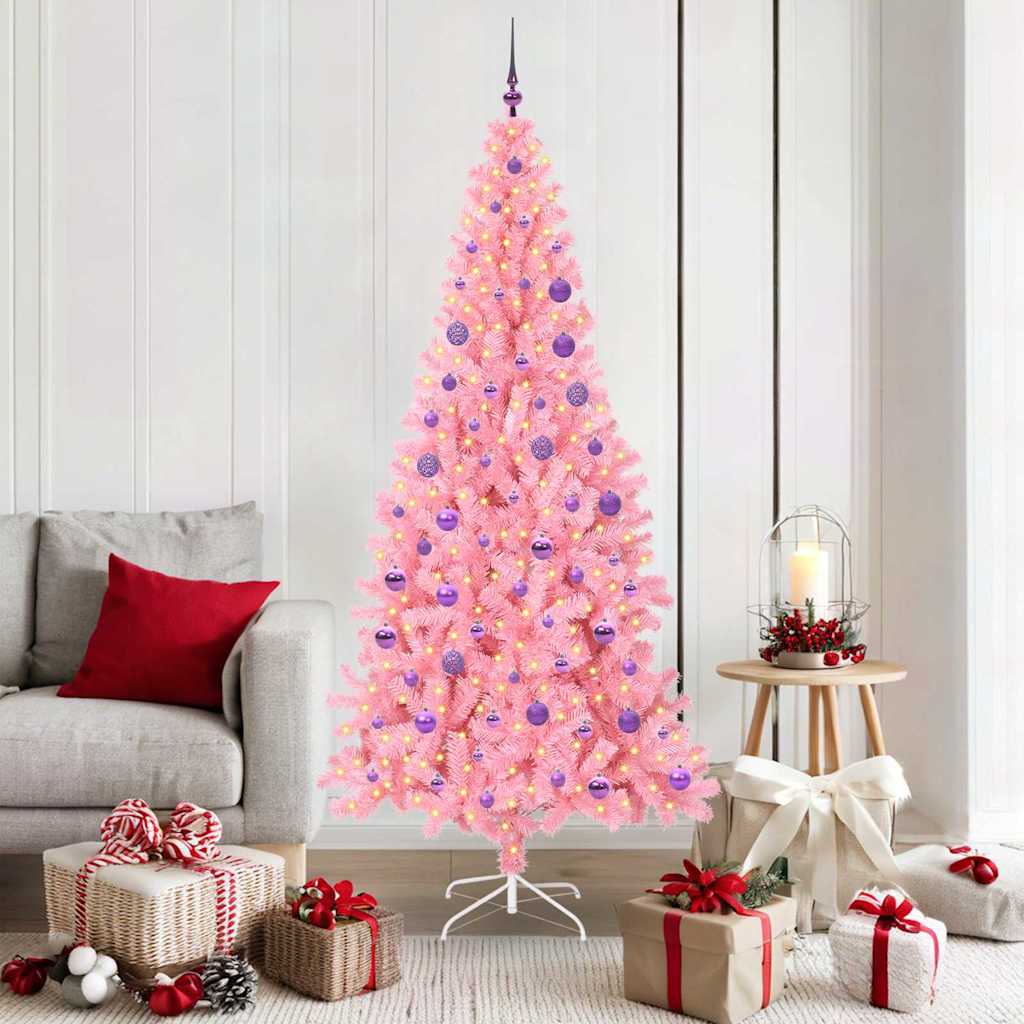 Sapin de Noël avec 300 LED avec support Rose 180 cm PVC - XIOS
