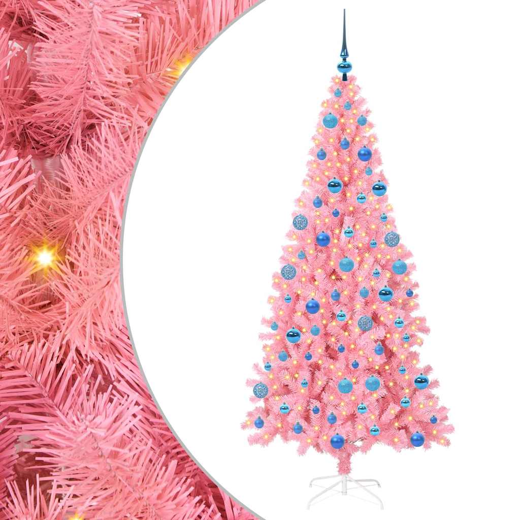 Sapin de Noël avec 300 LED avec support Rose 180 cm PVC - XIOS