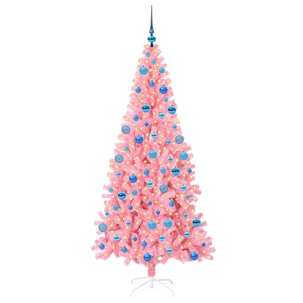 Sapin de Noël avec 300 LED avec support Rose 180 cm PVC - XIOS