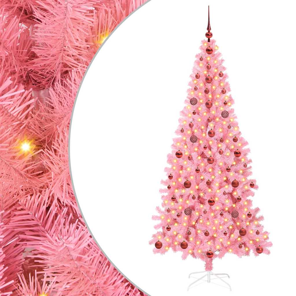 Sapin de Noël avec 300 LED avec support Rose 210 cm PVC - XIOS