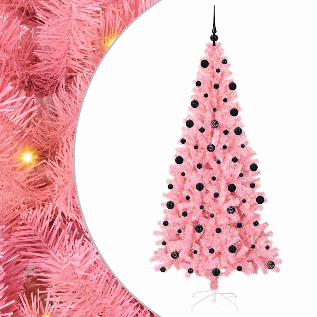 Sapin de Noël avec 300 LED avec support Rose 210 cm PVC - XIOS