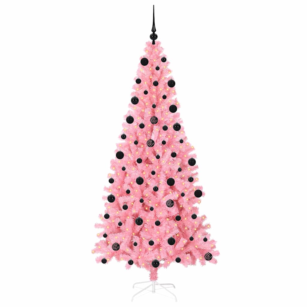 Sapin de Noël avec 300 LED avec support Rose 210 cm PVC - XIOS