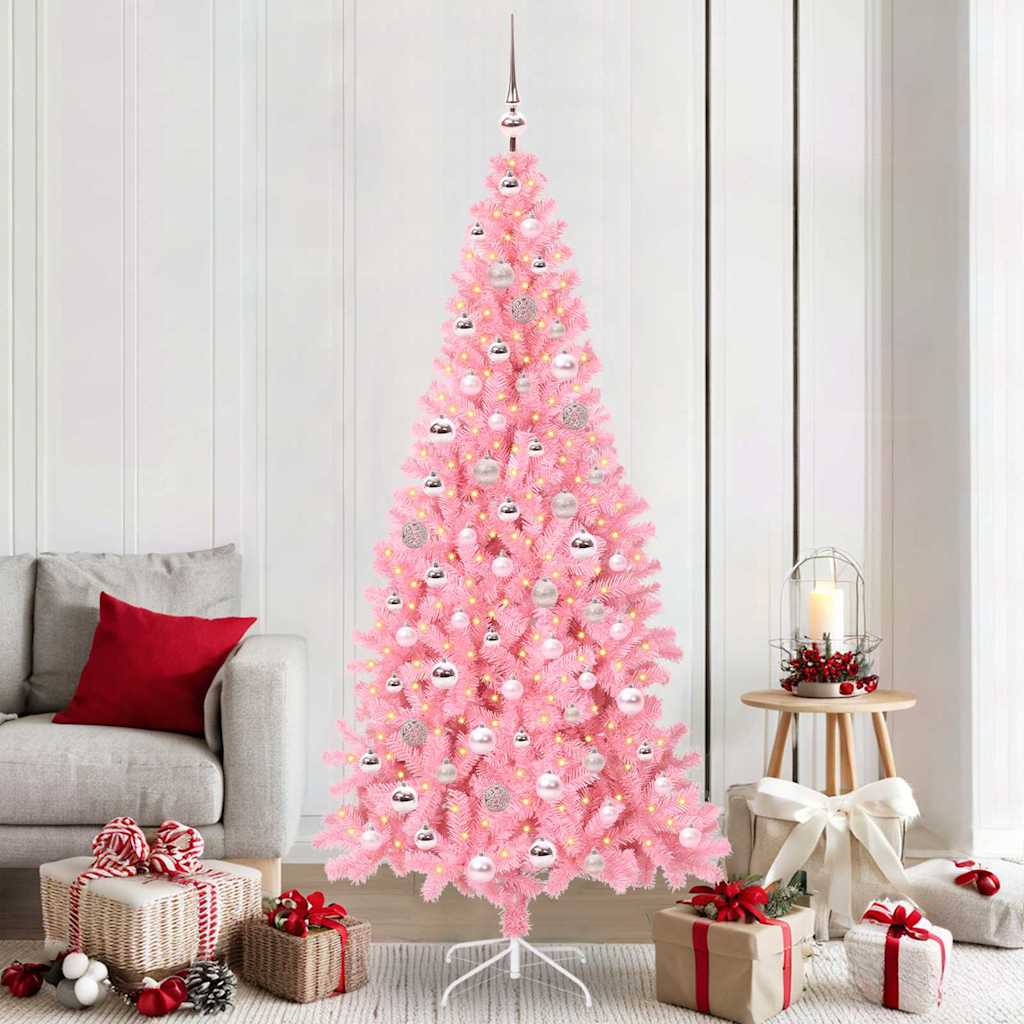 Sapin de Noël avec 300 LED avec support Rose 210 cm PVC - XIOS