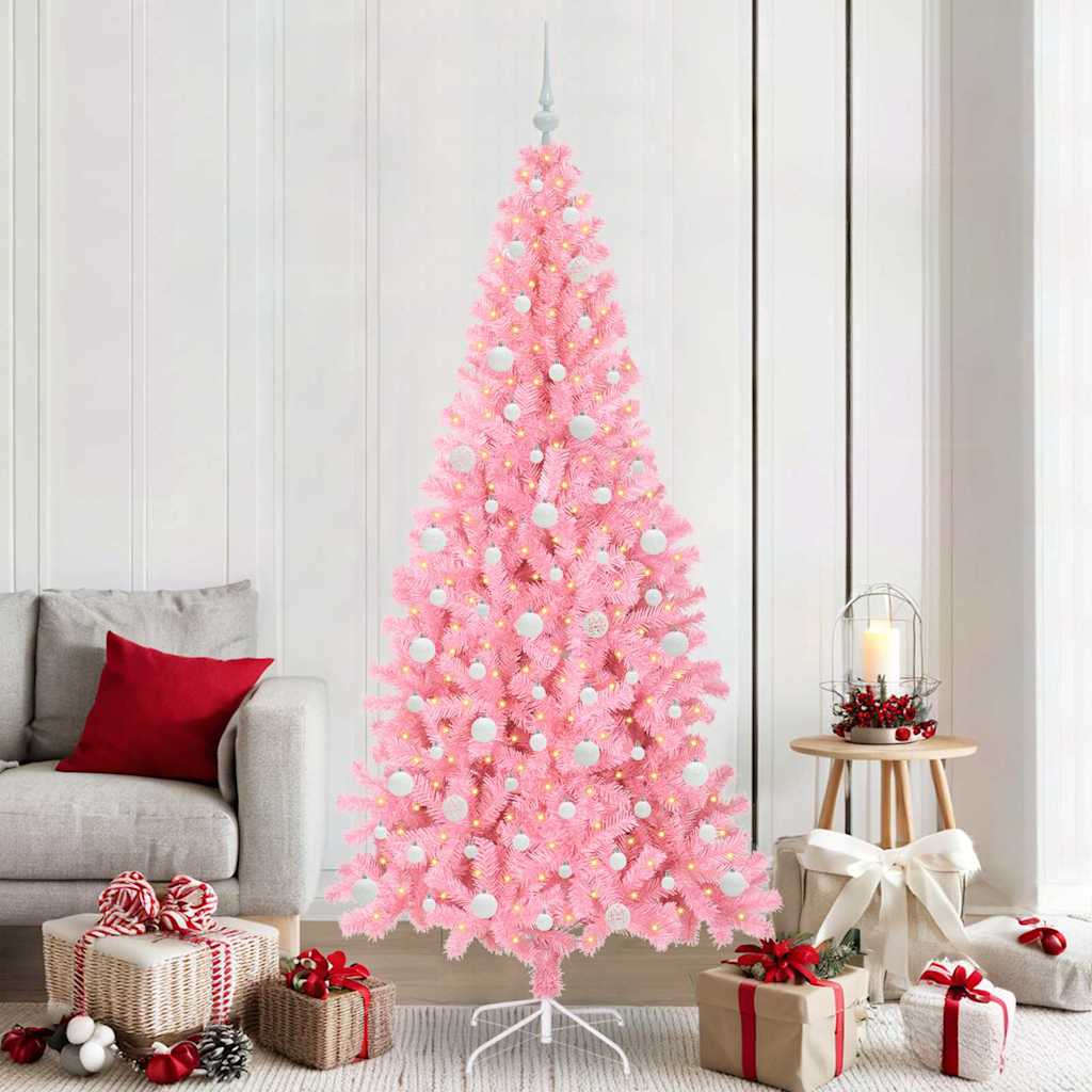Sapin de Noël avec 300 LED avec support Rose 210 cm PVC - XIOS