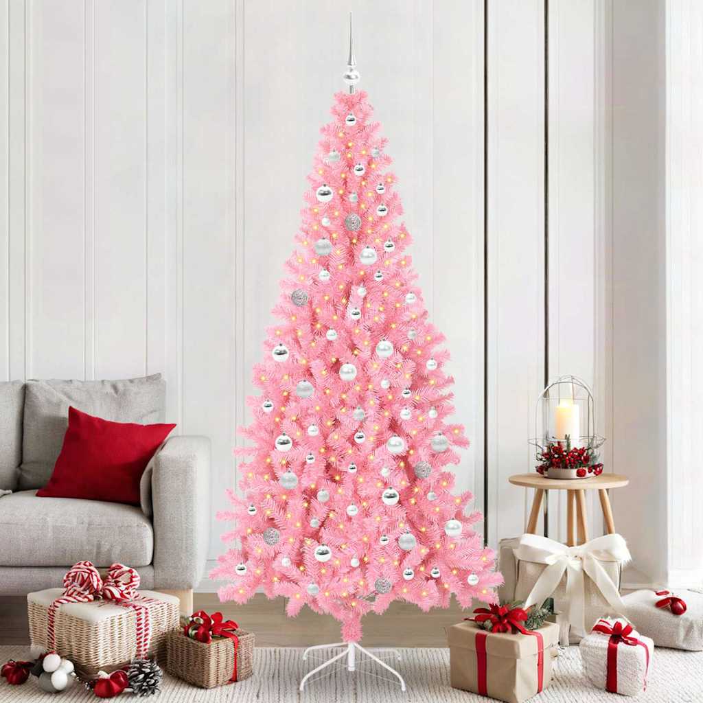 Sapin de Noël avec 300 LED avec support Rose 210 cm PVC - XIOS