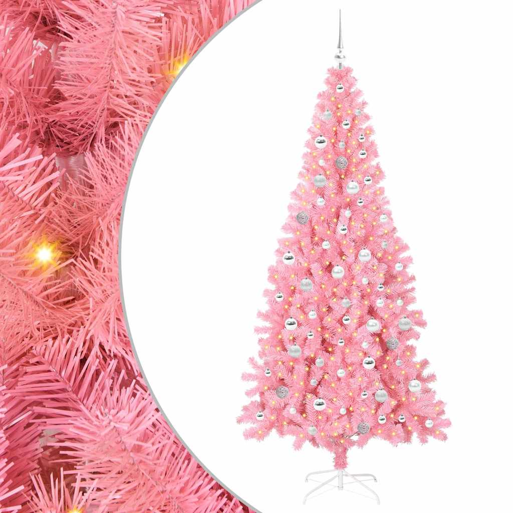 Sapin de Noël avec 300 LED avec support Rose 210 cm PVC - XIOS