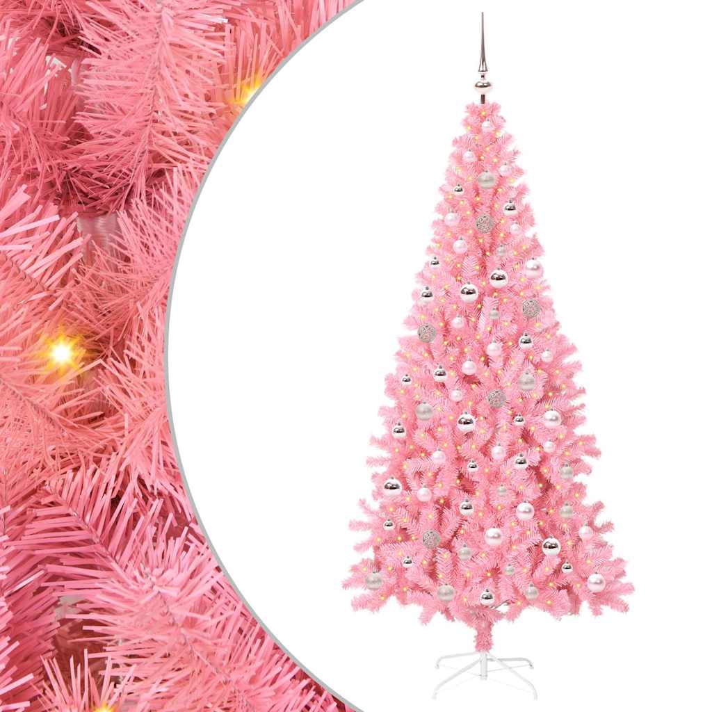 Sapin de Noël avec 300 LED avec support Rose 240 cm PVC - XIOS